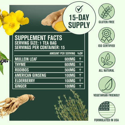 MULLEIN TEA BAGS FOR LUNGS